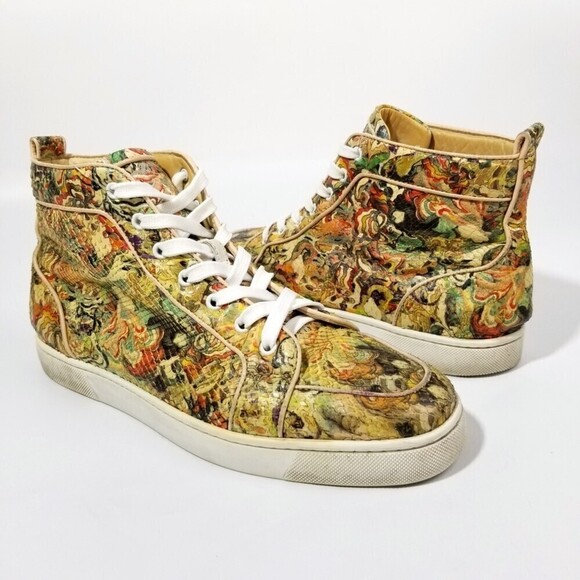 Christian Louboutin Multicolor Python Rantus Orlato High Top Sneakers 9.5 Y2k - Picture 7 of 12